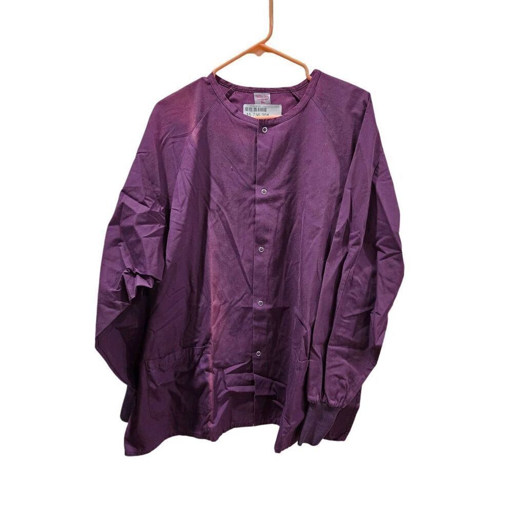 Fashion Seal XL womens scrub top long sleeve purple plum
